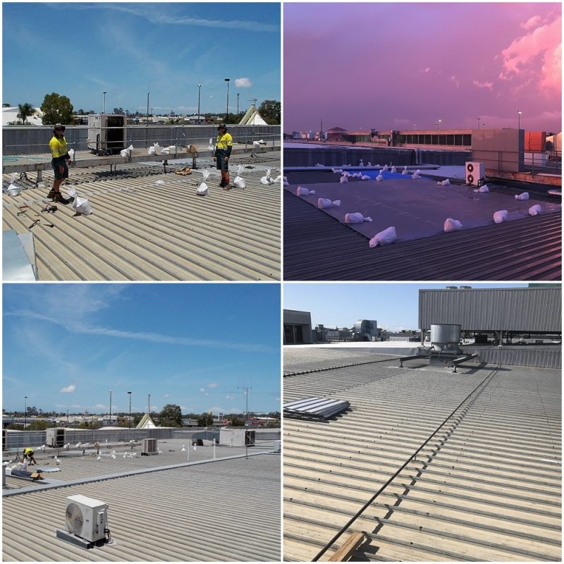 employees working on roof