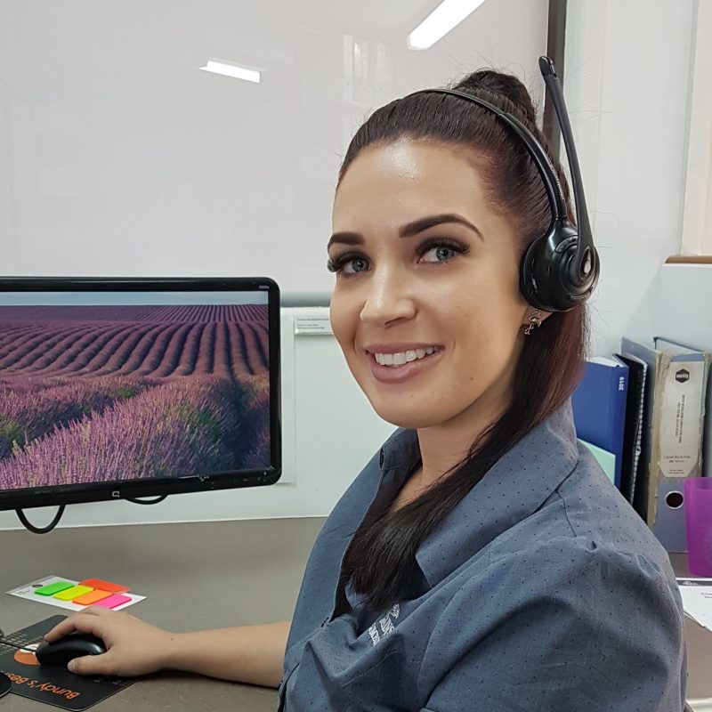 Office Secretary wearing headset